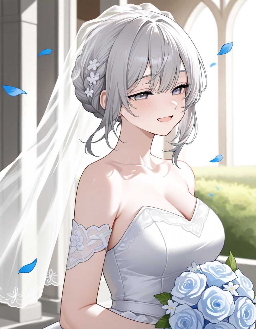 ウェディングドレスの哩